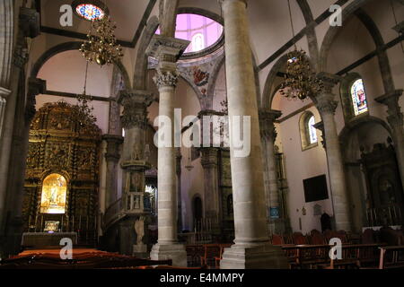 Fine XVIII secolo interno barocco della chiesa di Nuestra Señora de la Concepción nella città coloniale di La Orotava Tenerife Foto Stock