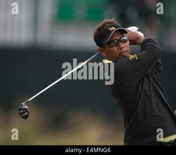 Hoylake, UK. 14 Luglio, 2014. L'apertura. Thongchai JAIDEE [THA] durante la sua pratica rotonda. Credito: Azione Sport Plus/Alamy Live News Foto Stock