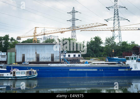"Impressionisti storia' all'interno del parco naturale di l'ile saint-denis, northen sobborgo parigino, Francia. Foto Stock