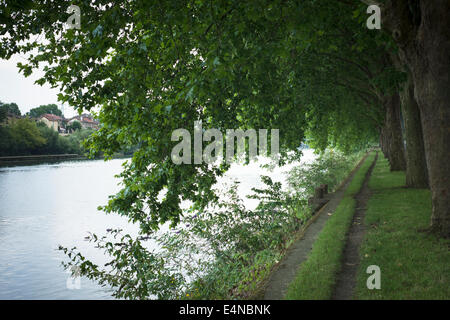 "Impressionisti storia' all'interno del parco naturale di l'ile saint-denis, northen sobborgo parigino, Francia. Foto Stock