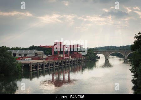 "Impressionisti storia' all'interno del parco naturale di l'ile saint-denis, northen sobborgo parigino, Francia. Foto Stock