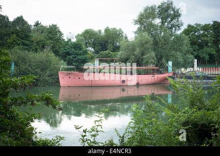 "Impressionisti storia' all'interno del parco naturale di l'ile saint-denis, northen sobborgo parigino, Francia. Foto Stock