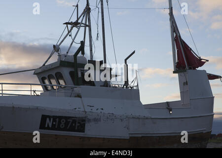 La pesca cutter in Ramberg, Norvegia Foto Stock