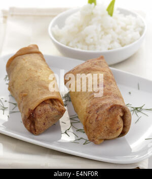 Pollo fritto rotoli Foto Stock