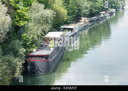 "Impressionisti storia' all'interno del parco naturale di l'ile saint-denis, northen sobborgo parigino, Francia. Foto Stock
