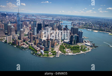 Stati Uniti d'America, New York New York City, vista aerea di Manhattan e New York skyline della città Foto Stock