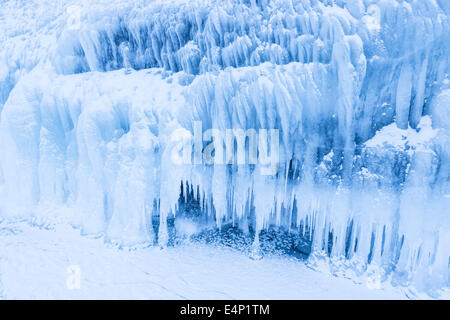 Eisstrukturen am vedere Tornetraesk, Norrbotten, Lappland, Schweden, Foto Stock