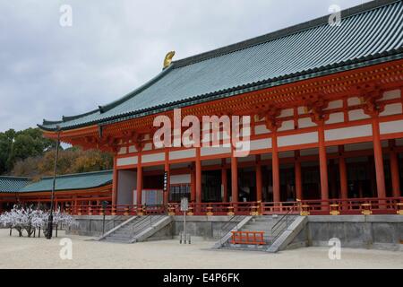 Sala principale (Daigokuden) a Jingu Heian, un santuario shintoista a Kyoto, Giappone Foto Stock