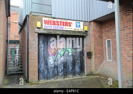 Websters Centro automatico sul set di Coronation Street presso la ITV Granada Studios, Quay Street, Manchester, Regno Unito Foto Stock