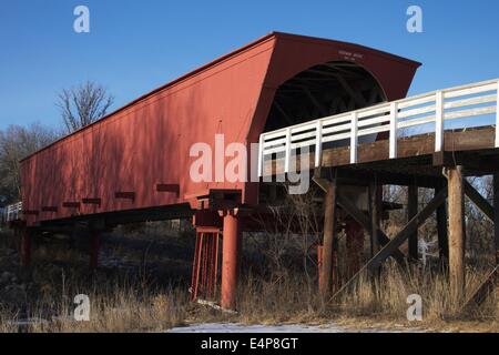 Roseman ponte coperto in Madison County, Iowa, USA Foto Stock