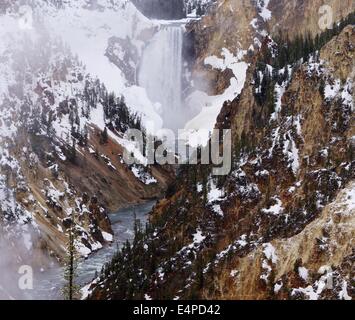 Yellowstone inferiore cade in inverno Foto Stock