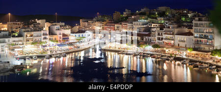 Il lago di Voulismeni, Agios Nikolaos, Creta, Grecia Foto Stock