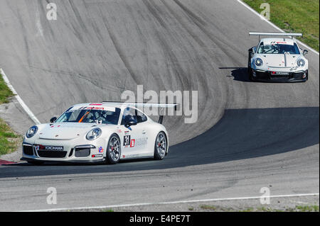 Toronto, può., 12 lug 2014 - La Mobil 1 SportsCar Grand Prix è in corso al Canadian Tire Motorsport Park in Bowmanville, a est di Toronto. Foto Stock