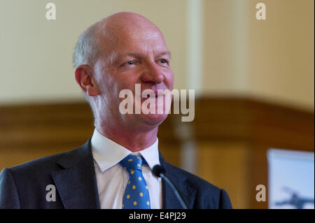 PICS FILE: Londra, Regno Unito. 3 Luglio, 2014. Università e ministro della Scienza David Willetts MP parlando a un evento a introdurre i dati amministrativi per la rete di ricerca alla Chiesa Casa, Westminster, Londra, il 3 luglio 2014. Credito: Gary Eason/Alamy Live News Foto Stock