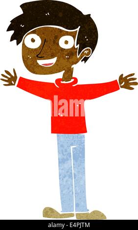 Cartoon entusiastico uomo Illustrazione Vettoriale