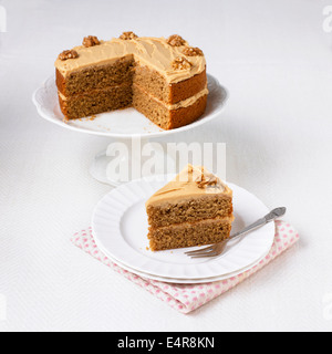 Caffè torta di noci Foto Stock