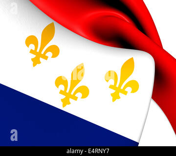 Bandiera di New Orleans, Stati Uniti d'America. Close up. Foto Stock