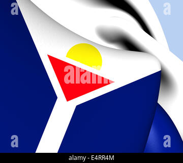 Bandiera di Saint Martin. Close up. Foto Stock
