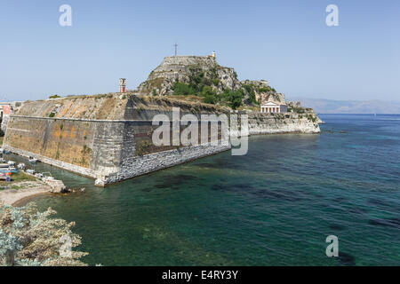 Vecchia Fortezza Bizantina a Corfù, Grecia Foto Stock