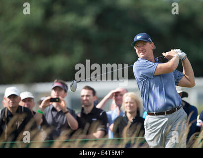 Hoylake, UK. 16 Luglio, 2014. L'Open di Golf durante la sua pratica rotonda. Credito: Azione Sport Plus/Alamy Live News Foto Stock