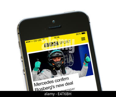 La BBC Sport app su un Apple iPhone 5S Foto Stock