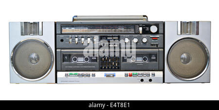Riproduttore di cassette - isolato su sfondo bianco Foto Stock