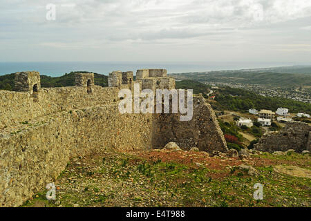 Asklipiou rovine del castello, RODI, DODECANNESO, Mar Egeo, Grecia, Europa Foto Stock