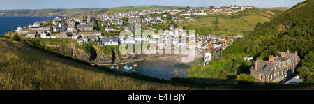 Vista panoramica su Port Isaac, Cornwall, Inghilterra Foto Stock