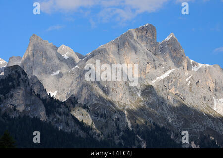 Cime del Catinaccio (Catinaccio), Sattelspitze e Tschaminspitze, Alto Adige, Trentino Alto Adige, Dolomiti, Italia Foto Stock