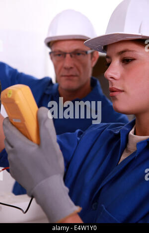 Lavoro per elettricisti Foto Stock