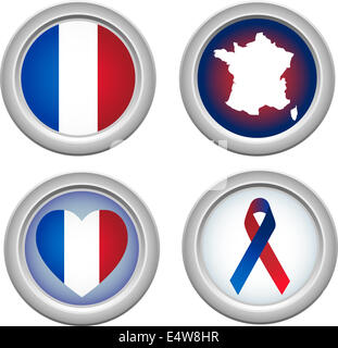Pulsanti di Francia Foto Stock