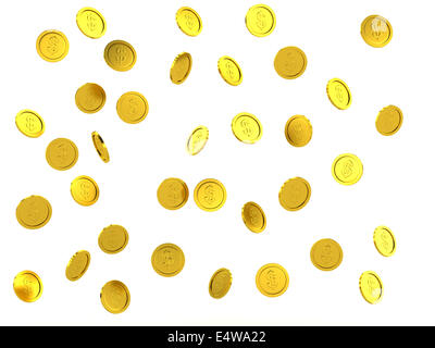 3d reso in mancanza di monete d'oro Foto Stock