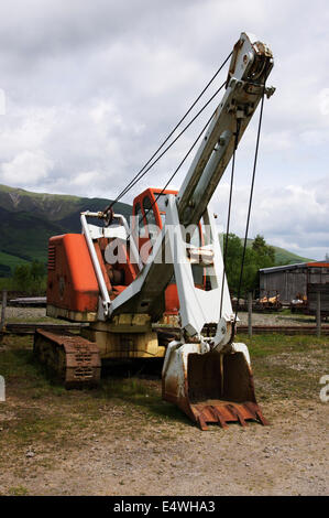 Vecchie macchine di scavo sul display al Threlkeld Mining Museum, Cumbria, Regno Unito Foto Stock