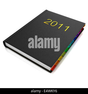 Organizer per 2011 anno su bianco Foto Stock