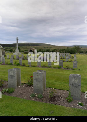 cimitero navale di dh Lyness HOY ORKNEY Gravestones prima guerra mondiale cimitero militare della marina di graves ww1 Foto Stock