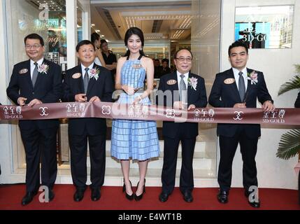 Hong Kong, Cina. Il 15 luglio 2014. Cantante e attrice Kelly Chen assiste ad una attività commerciale di Hong Kong, Cina martedì 15 luglio, 2014. © TopPhoto/Alamy Live News Foto Stock