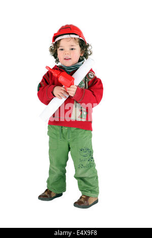 Little Boy vestito come architetto Foto Stock