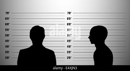 Mugshot silhouette Foto Stock