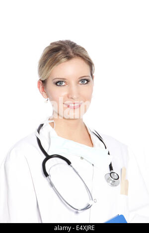 Giovane donna medico o intern Foto Stock