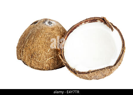 Due metà di noce di cocco Foto Stock