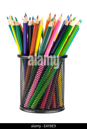 Varie matite di colore nero in tazza Foto Stock