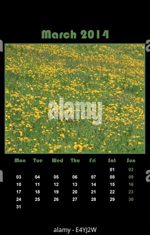 Calendario della natura per il 2014 - marzo Foto Stock