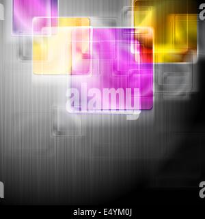 Piazze astratta su sfondo scuro Foto Stock