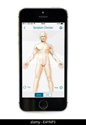 Sintomo Checker sul WebMD app su un Apple iPhone 5S Foto Stock