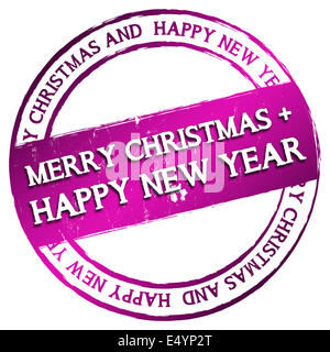 Nuovo timbro - Buon Natale e felice anno nuovo Foto Stock