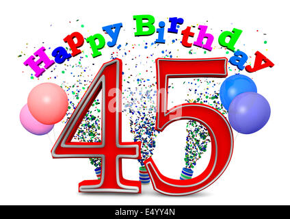 Buon compleanno a 45 Foto Stock
