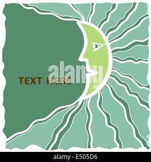 Mezza Luna sul cielo notturno Foto Stock