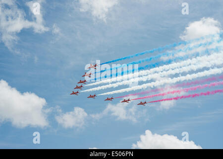 RAF frecce rosse aerobatic team di visualizzazione. Foto Stock