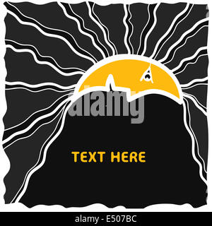 Mezza Luna sul cielo notturno Foto Stock