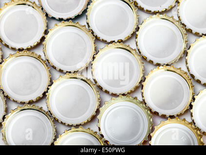 Birra di metallo i tappi di bottiglia Foto Stock